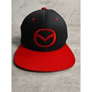 Mazda Logo Hat Cap Snapback Adult Size Yupoong Classics Black Red